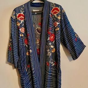 Johnny Was Katya Embroidered Chambray Embroidered Kimono